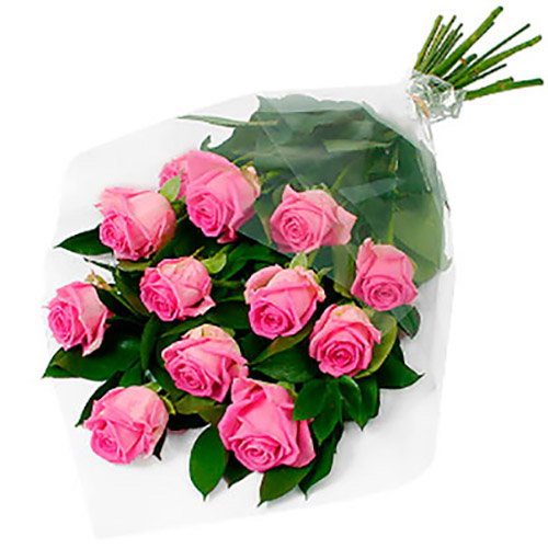 букет 11 розовых роз "Аква"