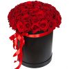 51 роза красная в шляпной коробке фото товара