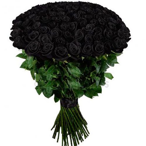 букет 101 чёрная роза