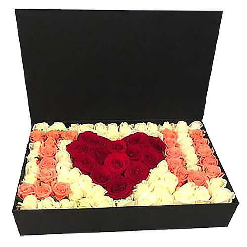 Фото товара 101 роза в коробке "I love you"