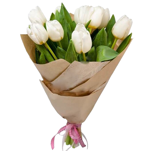 Фото товара 11 белых тюльпанов