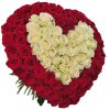 Фото товара Сердце 101 роза красная, белая